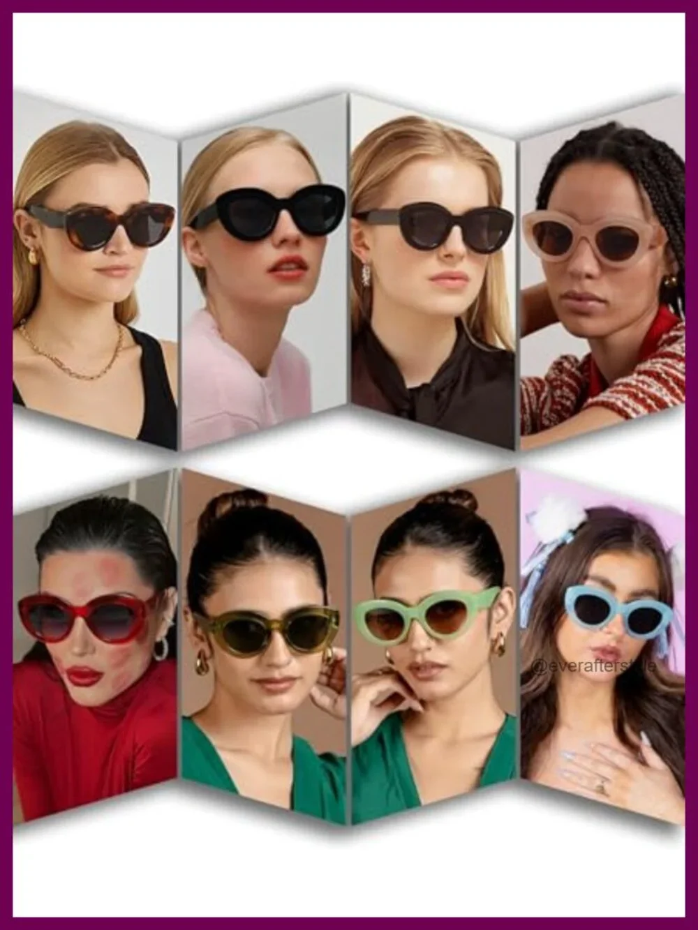 Oversized Cat Eye Sunglasses for Women Cute Thick Frame Retro Shades UV